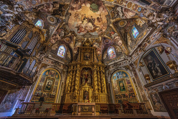 Spain, Valencia, Ornate baroque interior of church