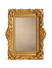 Beautiful empty vintage frame isolated on white