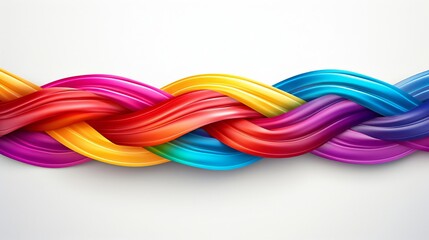 A vibrant and flowing braid of hair on a clean white background