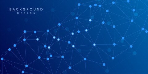 abstract blue background with triangles and molecular	