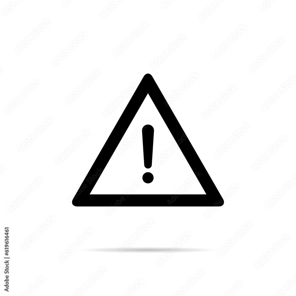 Poster warning, exclamation mark icon vector isolated on triangle line