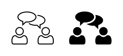 Fototapeta na wymiar People talking icon vector. Conversation, discussion symbol concept