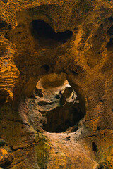 Cueva del indio rock with circle shape entrance inside the cave in arecibo puerto rico