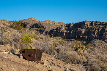 Old Cart from Ore Mining Industry in Big Bend Wilderness