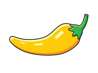 Yellow chili pepper isolated vector illustration