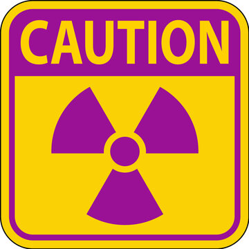 Caution Radioactive Material On White Background