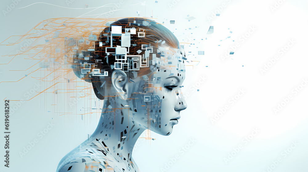 Wall mural graphical representation of artificial intelligence - ai-generated image