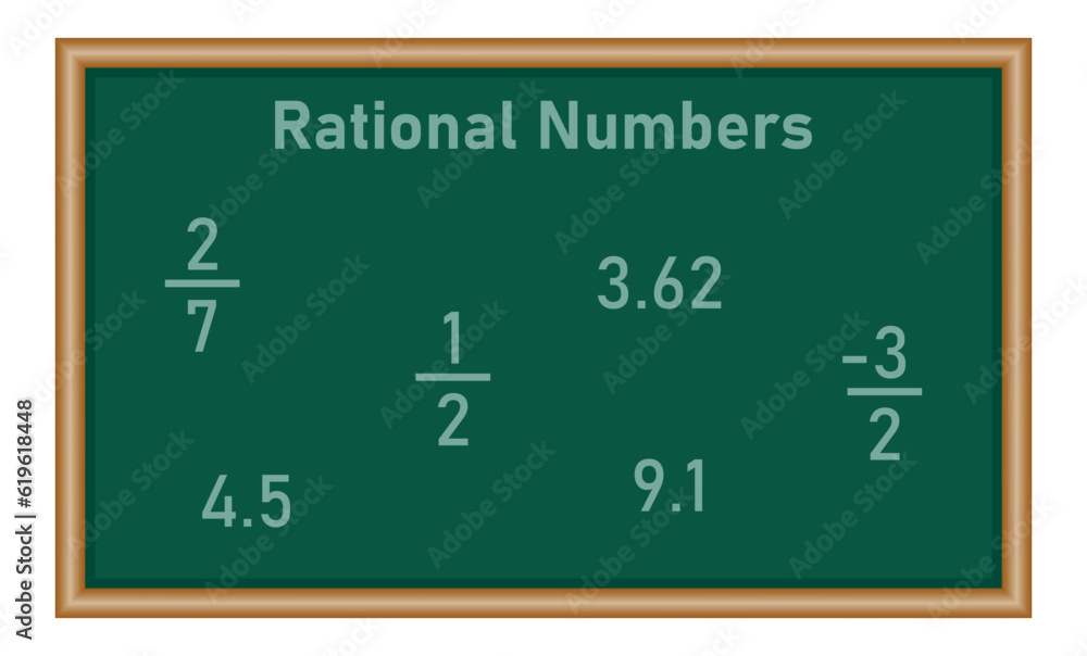 Wall mural rational numbers set in mathematics.