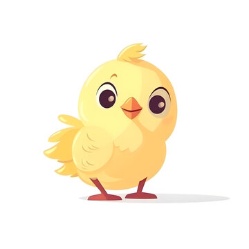 Bright and lively illustration of a colored baby chick