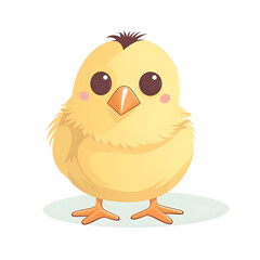 Whimsical illustration of a baby chick in a burst of colors