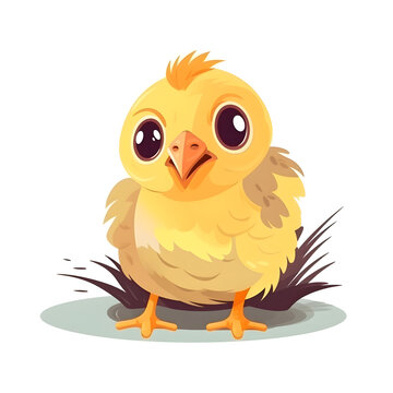 Delightful artwork of a chick surrounded by colors