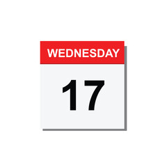 calender icon, 17 wednesday icon with white background