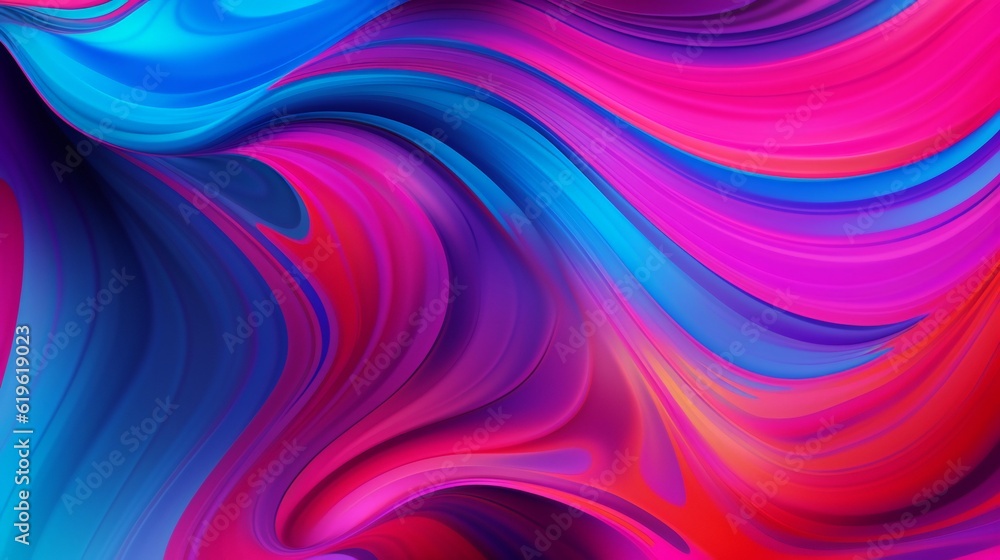 Poster a vibrant and dynamic wavy design on a colorful background