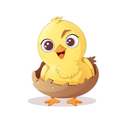 Colorful baby chick illustration with lively and joyful vibes