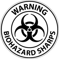 Warning Biohazard Label, Biohazard Sharps