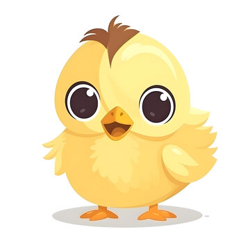 Whimsical illustration of a lively baby chick