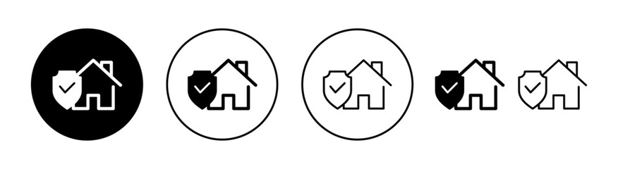 home insurance icon set  for web and mobile app. home protection sign and symbol
