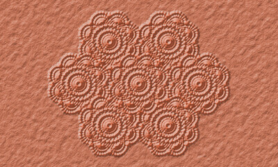 テラコッタの壁 浮き彫り模様。