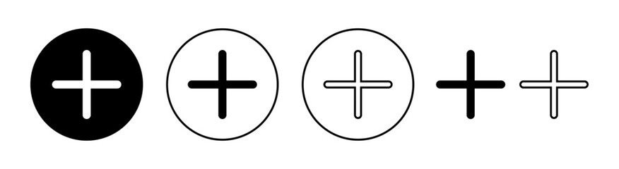 Plus Icon set for web and mobile app. Add plus sign and symbol