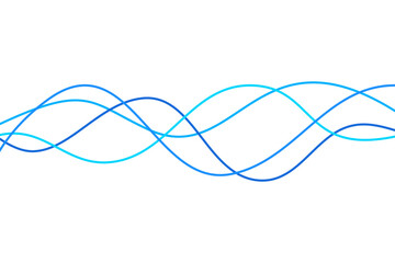 Abstract Blue Wave Line Flow Curve Wavy Element Vector Sound Audio Volume Striped Graphic Decoration Presentation Templates Motion Movement Business Editable Stroke