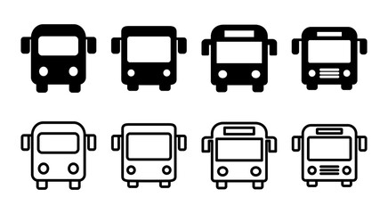 Bus icon set illustration. bus sign and symbol. transport symbol