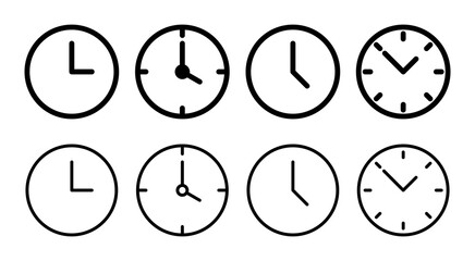 Clock icon set illustration. Time sign and symbol. watch icon