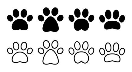 Fototapeta na wymiar Paw icon set illustration. paw print sign and symbol. dog or cat paw