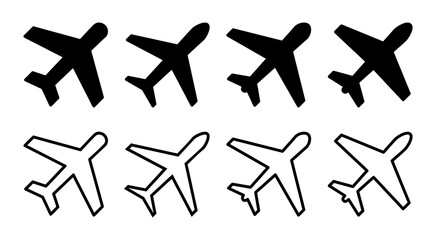Plane icon set illustration. Airplane sign and symbol. Flight transport symbol. Travel sign. aeroplane