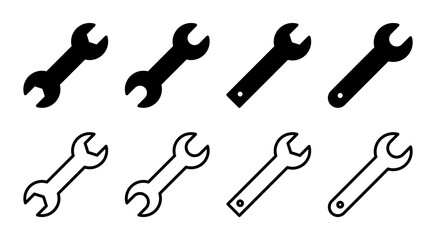 Wrench icon set illustration. repair icon. tools sign and symbol