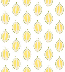 Vector seamless pattern of hand drawn doodle sketch durian fruit isolated on white background
