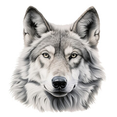 Wilderness in Whitespace: The Minimalist Grey Wolf - Created with Generative AI Technology