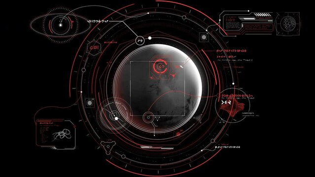 Infographic interface of aliens exploring the planet.
