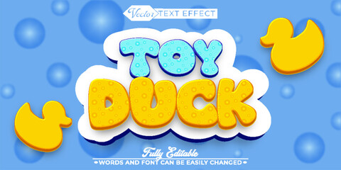 Cartoon Toy Duck Vector Editable Text Effect Template