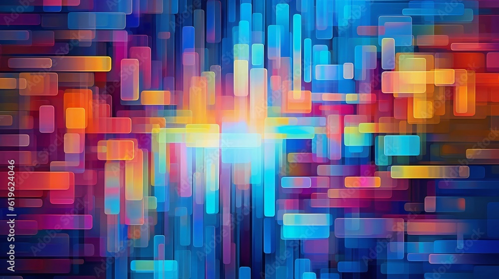 Poster A vibrant and abstract cross pattern on a colorful background