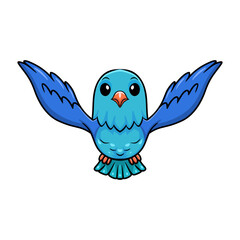 Cute forpus parrotlet bird cartoon flying