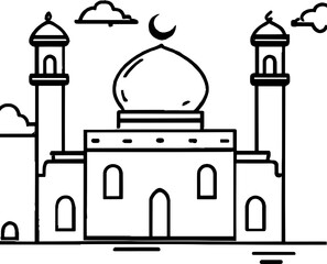 line mosque islamic eid mubarak