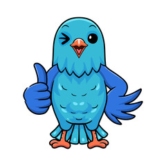 Cute forpus parrotlet bird cartoon giving thumb up