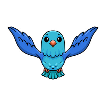 Cute forpus parrotlet bird cartoon flying