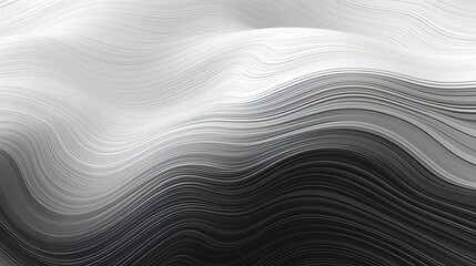 Fototapeta premium A black and white abstract background with flowing wavy lines
