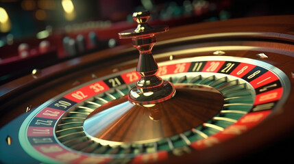 Modern and futuristic roulette in a casino