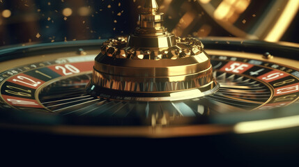 Black and gold roulette in a casino