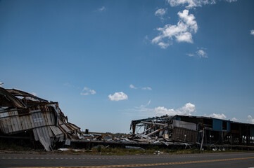 Fototapeta na wymiar Abandoned Building After Hurricane Ida2