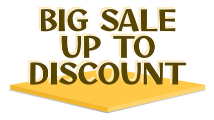Colorful yellow background layout banner design Big sale discount Template 3D product display cylindrical shape. Horizontal poster, greeting card, header website sale ad promotion Typography lettering