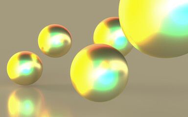光輝く金の球体のアブストラクト