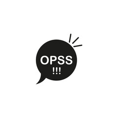 Speech bubble with oops text icon. Vector illustration. stock image.