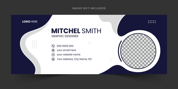 Modern and minimalist email signature or email footer template. Corporate Email signature template or email footer and personal social media cover templates. Abstract Modern Email signature design.
