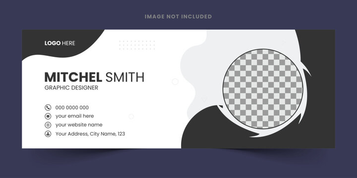 Modern and minimalist email signature or email footer template. Corporate Email signature template or email footer and personal social media cover templates. Abstract Modern Email signature design.
