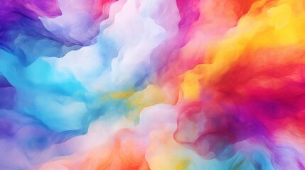 A vibrant, multicolored cloud of smoke