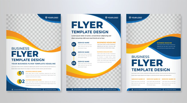 business flyer template with minimalist layout and modern style use for promotion kit and product publication