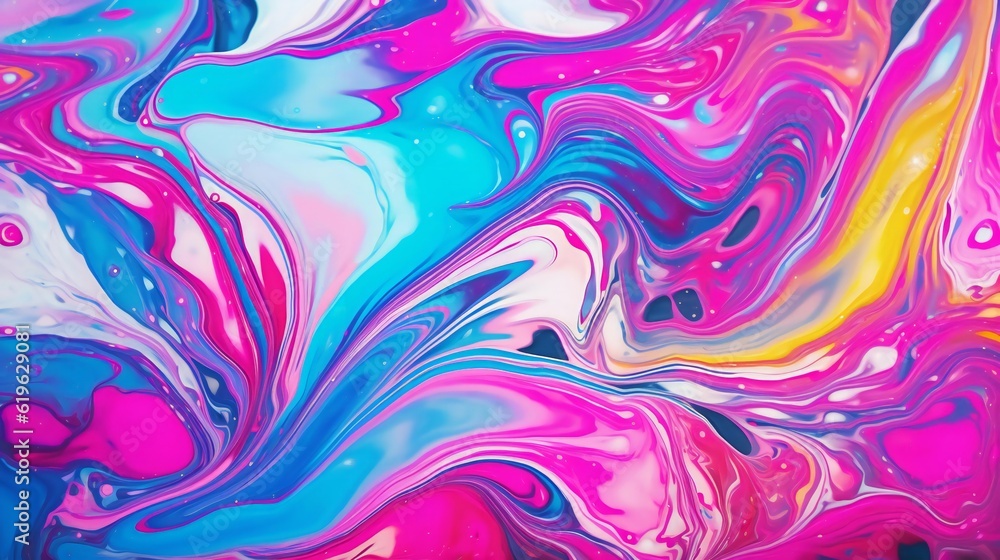 Poster a vibrant and colorful abstract painting with a mix of various hues and tones